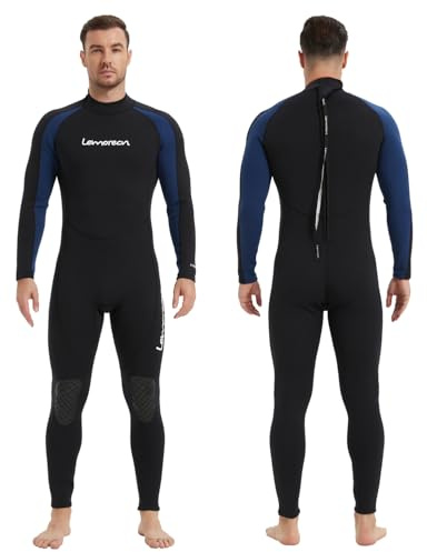 Lemorecn Mens Wetsuits Jumpsuit Neoprene 3/2mm Full Body Diving Suit (3031, 3XL)
