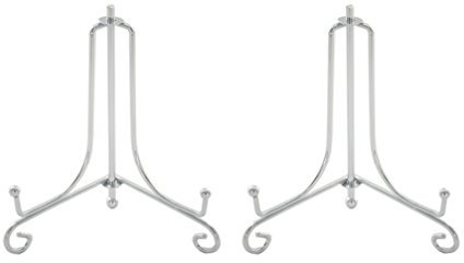 Tincogo (2 pack) 4 Iron Display Stand, Sliver Small Iron Easel Plate Display Photo Holder Stand, Displays card,cookie, Decorative Plates,Artwork