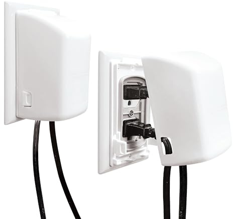 Dreambaby Dual Fit Outlet Cover Box - Baby Safety Outlet Cover for Standard & Decora Plugs - Child Proof Electrical Outlet Plugs - Essential Plug Cover for Baby Proofing - 2 Pack