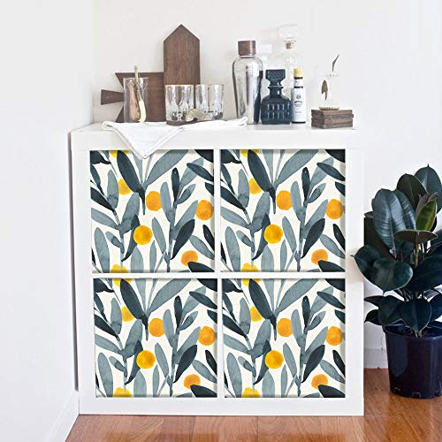 Alwayspon KE Expedit Kallax Möbelaufkleber für Regal, Bücherregal, Kommode, Aufkleber für Möbeldekoration, Aufkleber zum Abziehen und erneuten Aufkleben, 4 Stück 33x33cm