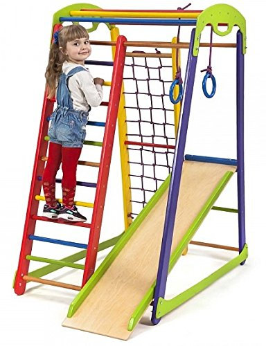 Kinder Aktivitätsspielzeug JuniorColor Kletterturm mit Rutsche Spielcenter Spielplatz
