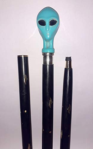 Eleganter Gehstock mit Totenkopf-Griff aus massivem Kunststoff, 91,4 bis 94 cm, Gehstock für Hochzeitszeremonie, Designer-Messing-Totenkopf-Griff, schwarzer Stock