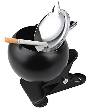 1 STÜCK Aschenbecher für Draußen, Ascher für den Garten,Windaschenbecher Balkon,Terrasse, zum Klemmen,Sturmaschenbecher mit Klemmfunktion,Outdoor,Klemmaschenbecher, Aschenbecher mit Deckel,A