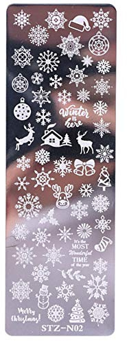 1PC Nail Stamping Stamping Plaque Flocons de neige Érablier Image Image Géométrique Pochoir polonais Nail Art Modèle Moule