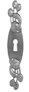 Antikhof Möbelbeschlag Jugendstil Messing geprägt,Größe: 2,3 x 12,0cm,Bestellnummer: JML 303, Silbergrau