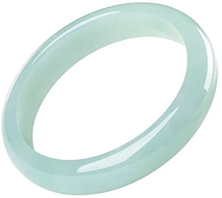 BXSMNH Jade -Armband for Frauen, Natural Runde Jade Armband -Armband for Frauen, echte Runde Jade -Armreifen mit Schmuckschatulle und Zertifikat, for den Muttertag (Size : 52-53mm)