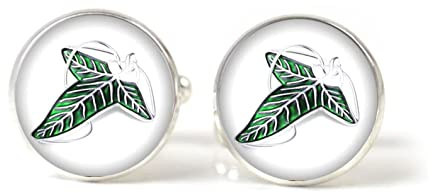 Gemelolandia | Gemelos de camisa de la hoja Lorien en Magglass 16mm- Gemelos de camisa hechos a mano - Gemelos para bodas y eventos - Regalos para el/ella
