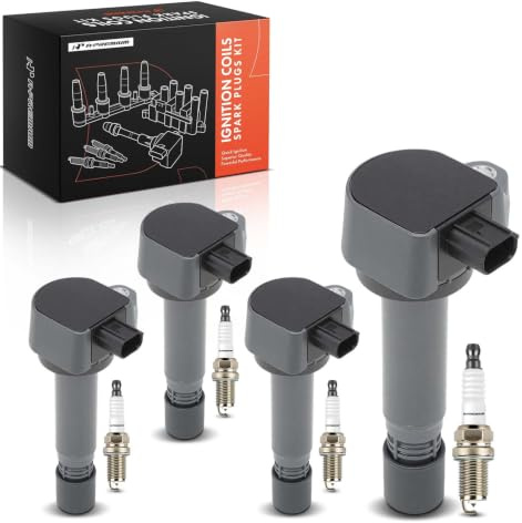 A-Premium Set of 4 Ignition Coil Pack and Iridium Spark Plugs Compatible with Honda Civic 2006-2011 L4 1.8L