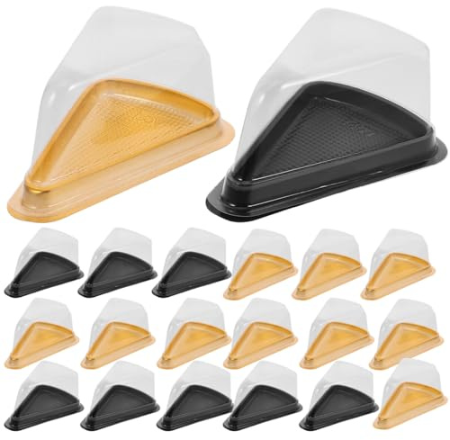 ifundom Triangular Cake Slice Boxes 5.51 Inch Clear Plastic Cake Packaging Containers 40 Pack for Cheesecakes Crepes Desserts Party Kitchen Use