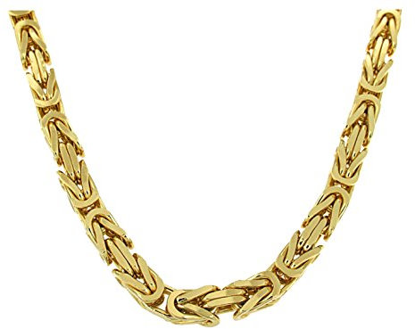 Byzantiner Königskette 18kt vergoldet 11mm Länge 65cm, Halskette Herren-Kette Goldkette Damen Geschenk Schmuck ab Fabrik Italien tendenze
