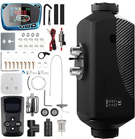1inchome Chauffage diesel - Chauffage de secours diesel - 12 V - 2 KW/5 W/8 kW - Chauffage diesel avec silencieux, interrupteur LCD et télécommande - Pour voiture, bateau, camion, camping-car