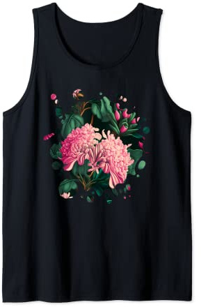 Vintage Rhododendron Inspired Flower Plant Lover gardening Tank Top
