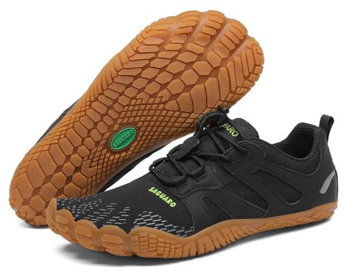 SAGUARO Barfotaskor herr dam utomhus sport träningsskor spårskor storlek 35–48, Sommar svart, 38 EU
