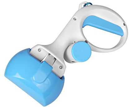 Gegong Pet Pooper Scooper for Dogs and Cats with Trash Bags Holder, Non-Breakable High Strength Material Poop Scooper for Easy Grass and Gravel Pick Up(Including a roll of Trash Bag) (Blue)