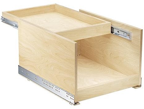 LOVMOR Ausziehbarer Schrank-Organizer mit zwei Schubladen, 57,9 cm B x 53,3 cm T, sanft schließende Schrankschubladen, ausziehbar mit Vollauszugschiene, ausziehbare Regale für Küchenschränke
