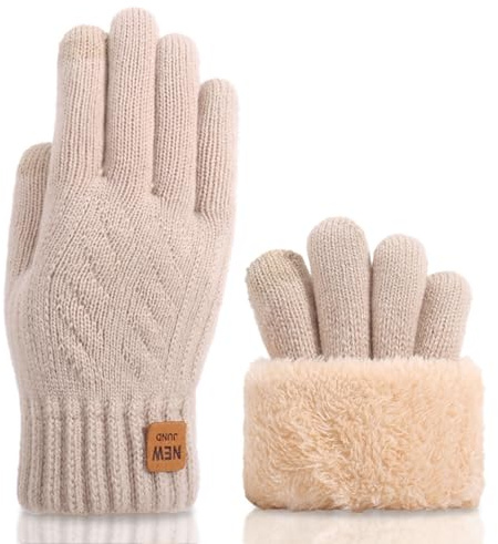 Yemlarey Winter Handschuhe Herren Damen Warme Touchscreen Strickhandschuhe mit Dicke Fleece Flauschige Fäustlinge fur männer Frauen