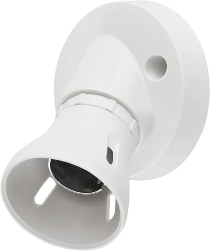 Mr. Gadget's Solutions Angled Lamp Fitting Bayonet Batten White Ceiling Lamp Holder, BC, B22 Light ‎Bulb Socket
