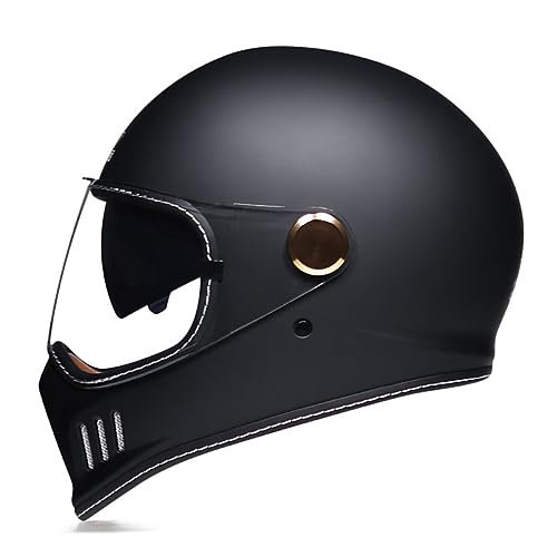 Retro Motorrad Offener Helme Mit Visier, Motorradhelm Herren Damen, Vintage Motorrad Integralhelme DOT/ECE-Zugelassen, Klapphelme, Halboffener Helm Für Scooter Moped ( Color : B , Size : M=(57-58cm) )