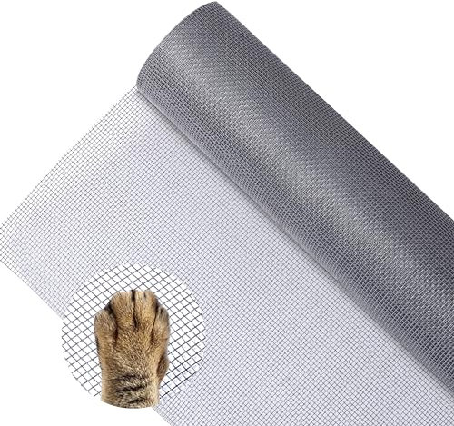 HCSSZ Fliegennetz Meterware 120 x 250 cm,Fiberglas-Fliegengitter Fenster Gewebe Schneidbar Ersatznetz,Insektenschutz Gaze Fenster, für Fenster, Dachfenster, Balkontür (Grau)