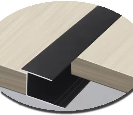 NILZA Übergangsprofil T-Profil Übergangsschiene Aluminium Übergangsleiste 90cm Länge Bodenbelägen ​Bodenprofil Höhe 12mm Ausgleichsprofil Für Laminat/Fliesen (Color : Black, Size : W25mmxH18mm)
