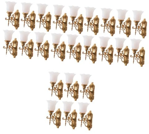 Gadpiparty 24 Stk Puppenhaus Wandleuchte Modelleisenbahn Märchengarten Lampe Schreibtischlampe Laterne leuchtende Wandlampe Mini Wandleuchten zum Selbermachen LED Leuchter Spielzeug Möbel Abs