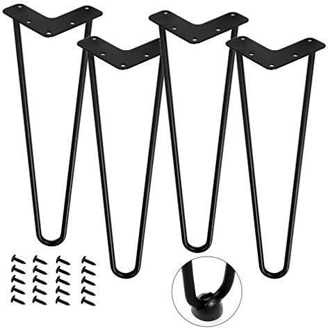 Möbelbeine Haarnadel-Tischbeine, Hochleistungs-Industriemetallbeine, Couchtischbeine Mit 2 Stangen, Möbelbeine, Für Heimwerker-Küchenmöbel, Büroschreibtisch, Konsolentisch, Mit Schrauben Und Bode..