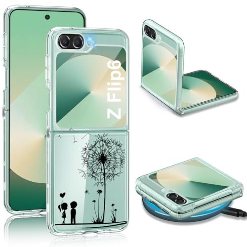 Z Flip7 FE Handyhülle für Samsung Galaxy Z Flip6 5G Hülle, Transparente Dünn Silikon Blumen Muster Galaxy Z Flip7 FE Schutzhülle, Bumper Bunt Stoßfest Handytasche Case für Samsung Z Flip 6/Flip7 FE