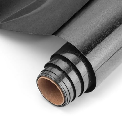 NANAPLUMS Glitzer 3D-Puff Plotterfolie Textil, Flexfolie, Schwarz | Glitzer-3D-Puff-HTV; erzeugt beim Aufbügeln einen erhabenen 3D-Effekt mit Glitzer-Finish, für T-Shirts und Hoodies.
