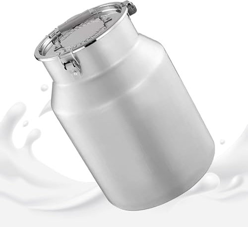 Adima 7L/10L Milchkanne aus Edelstahl Wink Bucket Tragetasche Milchkann Ölfasstan mit Tragegrif für Küche, Hotel, Café, Ranch,10L
