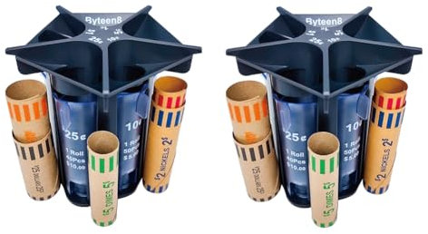 Lmzzdld Münzzähler-Münzsortierröhre, Kreativer 5-In-1-Wechselgeldsortierer-Münzorganisator, Münzroller für Wechselgeldzählerautomaten