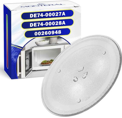 MONTERAL Piatto Microonde Universale Ø 255 mm Dispone di 3 Fissaggi con Codice Originale DE74-00027A DE74-00028A per Samsung 00260948 per Bosch