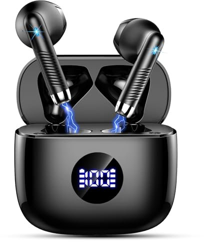 Wireless Earbuds, Bluetooth Headphones 5.4 HiFi Stereo, in Ear Earphones with ENC Noise Cancelling Mics, 40H Playback Bluetooth Earbuds with Mini Case, IP7 Waterproof Ear Buds with LED Display, USB C