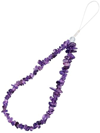 LEGENTLISUR Natural Gemstone Chips Beaded Phone Wrist Strap Cellphone Wristlet Lanyard Hands Free Strap for Keychain Phone Hanging Accessories