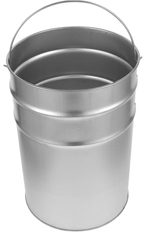 HORIALENCE Contenitore per Rifiuti in Lamiera Zincata Robusta con Manico Secchio Multifunzione per Giardino e Cucina Capacità Resistente e Durevole come Bidone Spazzatura Outdoor