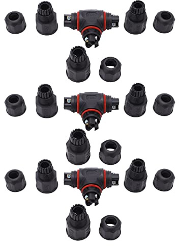 Connettore di derivazione 3 vie 3 pin IP68 con guarnizione in silicone per giunzione cavi 9-12mm - Impermeabile per luci LED da esterno, street e tunnel lights
