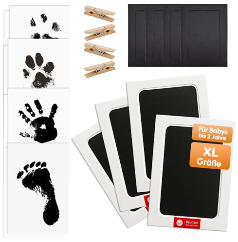 daqoupzi Set di 4 impronte di zampe per cane/gatto/bambino, set di impronte digitali per bambini, per mani e piedi, stampa a mano