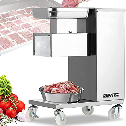 FHRKA Trancheuse à Viande Commerciale 1102LBS/H 550W Machine Électrique de Découpe de Viande en Acier Inoxydable QE Cutter de Viande Fraîche
