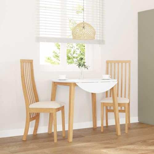 IBUQDDV Esszimmerstühle mit Kissen 2 STK. Massivholz Gummibaum Ergonomische Rückenlehne für Komfort und Langlebigkeit