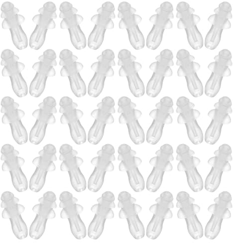 SECFOU 120 Bouchons D'oreille Étanches en Silicone Souple Transparent, de Bruit Antibruit, Lot 60 Paires Réutilisables, pour Natation, Surf, Bain et Sommeil des Adultes