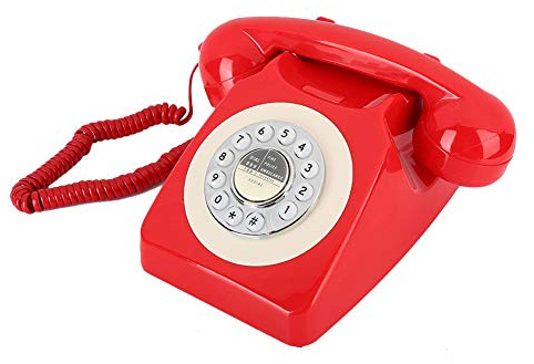 Cosiki Telefono Vintage, Telefono Fisso retrò, da Tavolo Meccanico con Campanello in Rame e Funzione di Ricomposizione, Ideale per l'arredamento di Casa e Ufficio