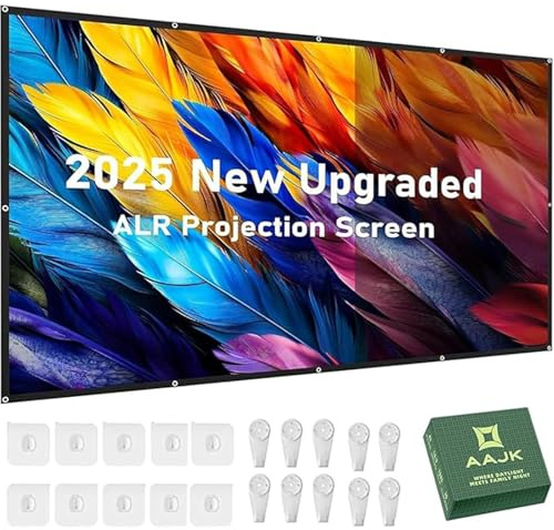 AAJK Alr Outdoor Projectior Screen, schermo per proiettore cinematografico 4K 16:9 HD, pieghevole, anti-piega, portatile, schermo cinematografico per home theater all'aperto e interno
