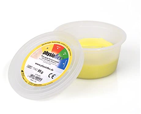 Sport-Tec Physioflex Therapie-Knetmasse weich, gelb, 85 g – Therapie-Knete für Ergotherapie, Handtraining, Feinmotorik & Rehabilitation – hypoallergen, latexfrei & rückstandsfrei
