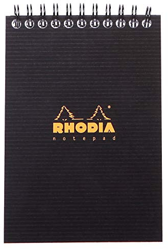 Rhodia 13920C Spiralblock NotePad A6 80 Blatt kariert Schwarz