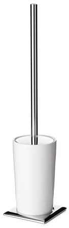 TATAY Escobilla WC Ronda 100% Inoxidable Diseño Moderno y Minimalista | Escobilla WC | Medidas 8.5x8.5x37.5 cm | Detalles de Zamak | Escobillas de Baño 100 % | 5 cm - Colección, Blanco