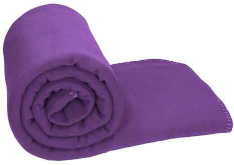 Betz Luxus Maxi Fleecedecke Kuscheldecke Wohndecke Farbe Lila Größe 140x190 cm Qualität 220 g/m²