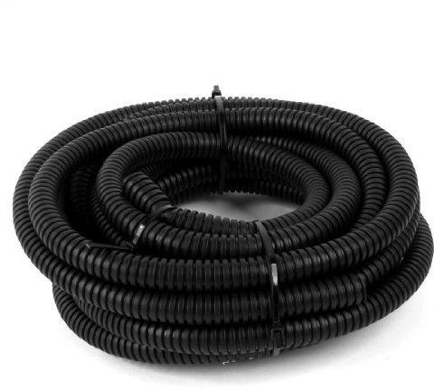 sourcingmap Gaine Cable électrique Fil Protection Tube de conduit ondulé flexible en plastique de 5 m 9,5 x 13 mm pour jardin, bureau noir