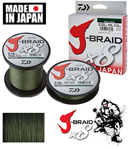Daiwa J-Braid X8, 1500m dunkelgrün - geflochtene Angelschnur