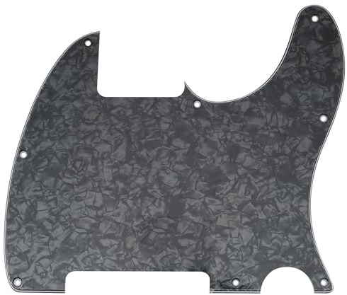 Musiclily 8 Löcher TL Schlagbrett Pickguard Rohling 4 lagig Black Pearl | für Fender USA/Mexican Standard Esquire E-Gitarre
