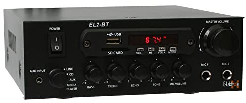E-Lektron EL-2BT HiFi Stereo Class-D Verstärker mit Bluetooth/FM-Radio / MP3 / Karaoke