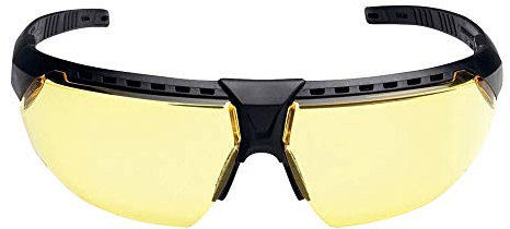 Honeywell H94221 Avatar Safety Glass, Yellow Viewing Window, Black Frame, HydroShild Anti-fog